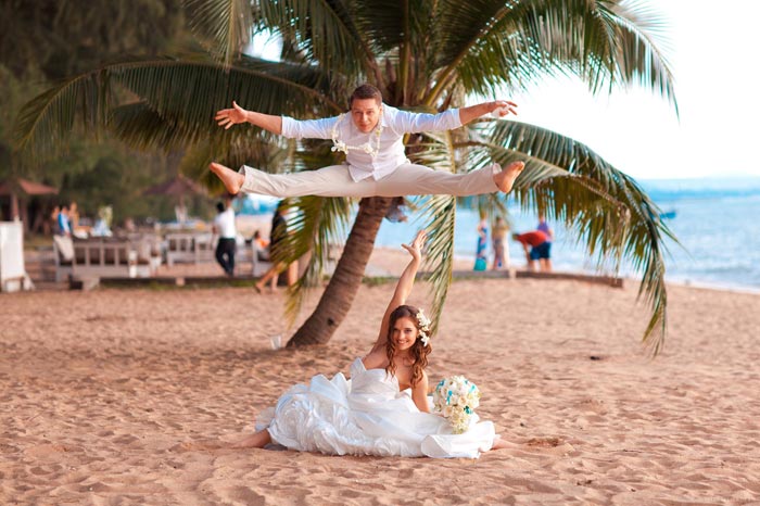 Hochzeit am Ozeanufer